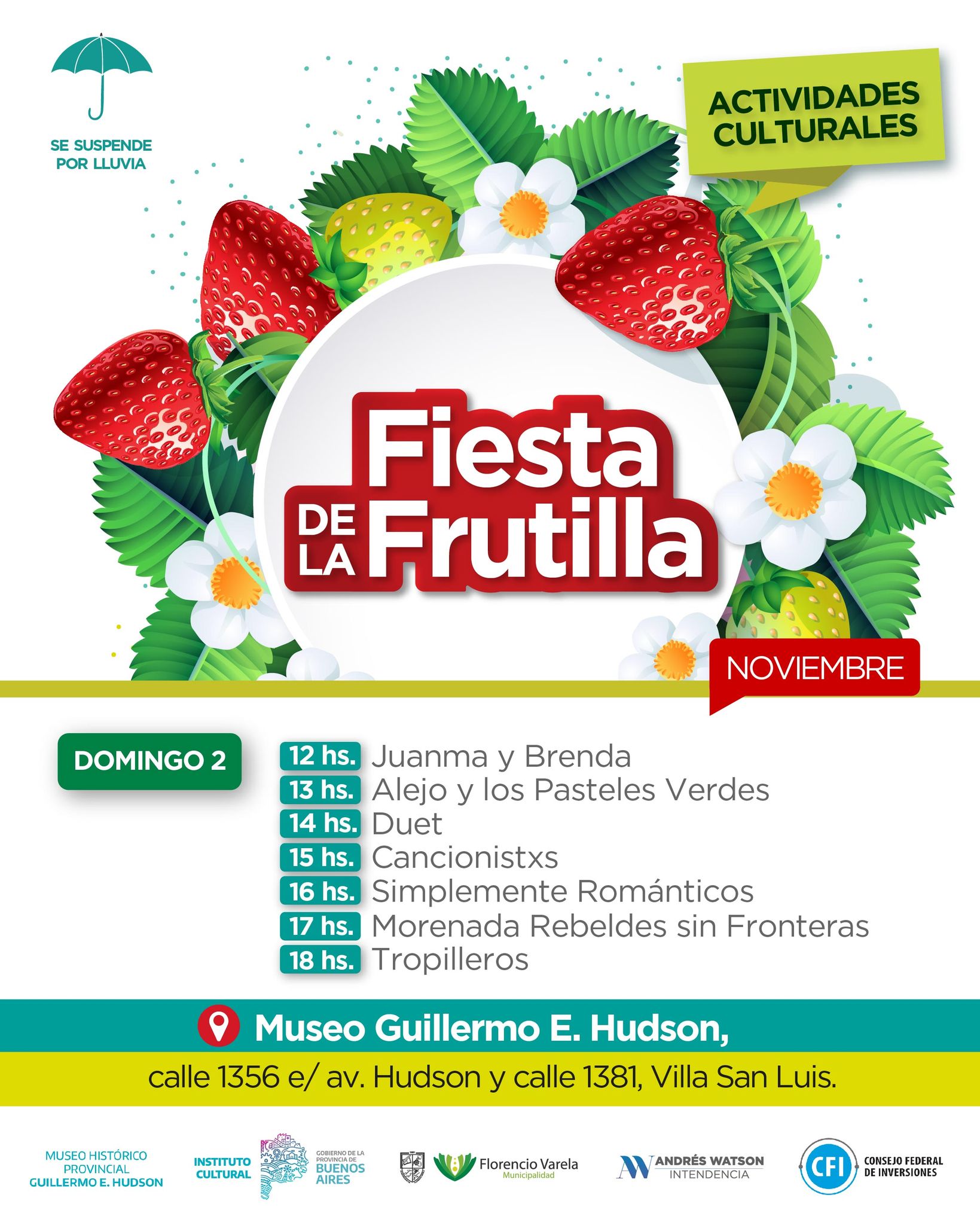 Florencio Varela: Llega la Fiesta de la Frutilla en el Museo Hudson. 