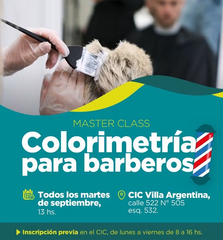 Colorimetría para barberos: capacitan de forma gratuita en el CIC Villa Argentina