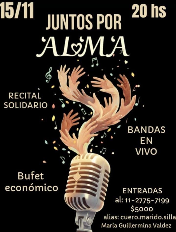 ¡Sumate al recital solidario “Juntos por Alma”!