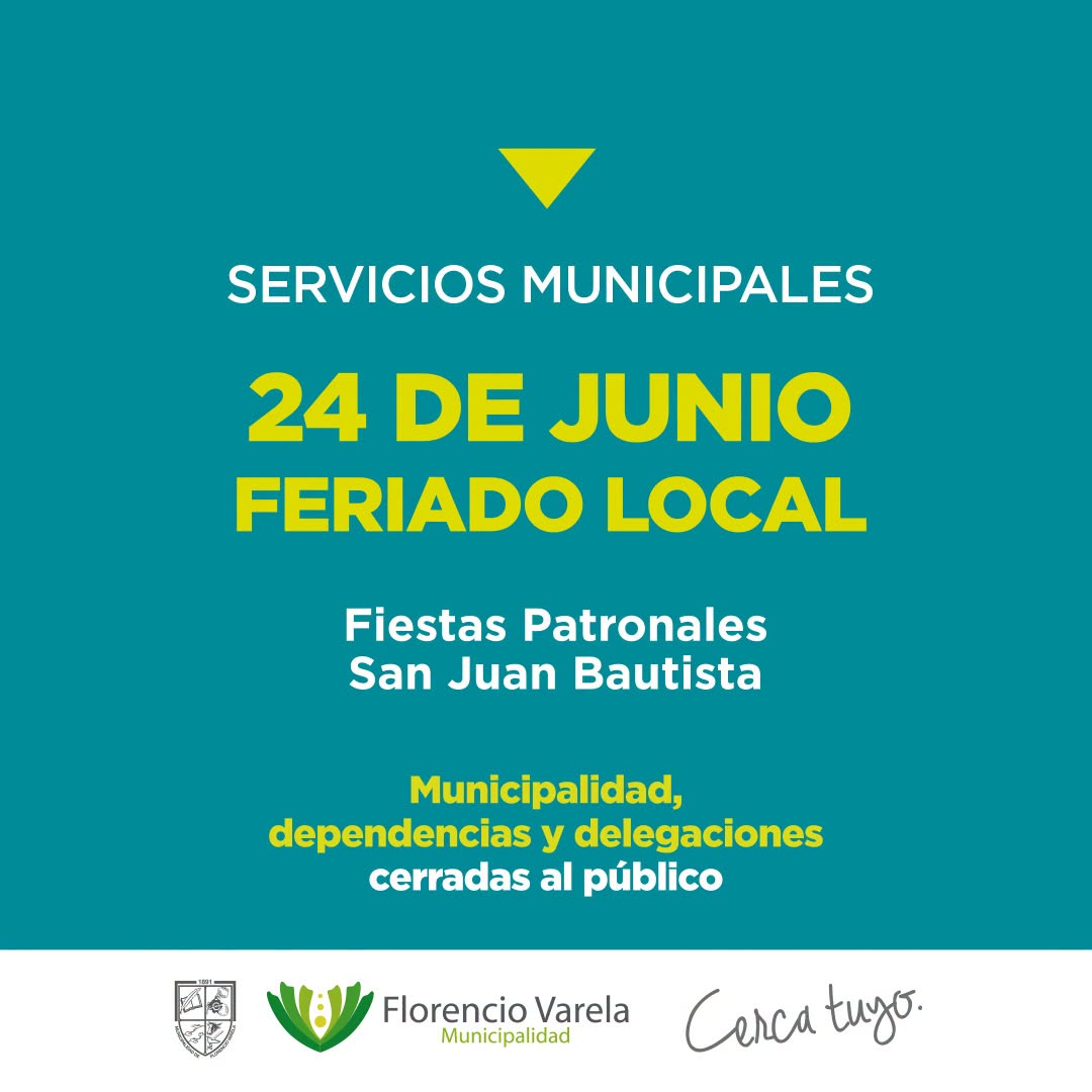 Miércoles 24: la Municipalidad, sus dependencias y delegaciones permanecerán cerradas al público