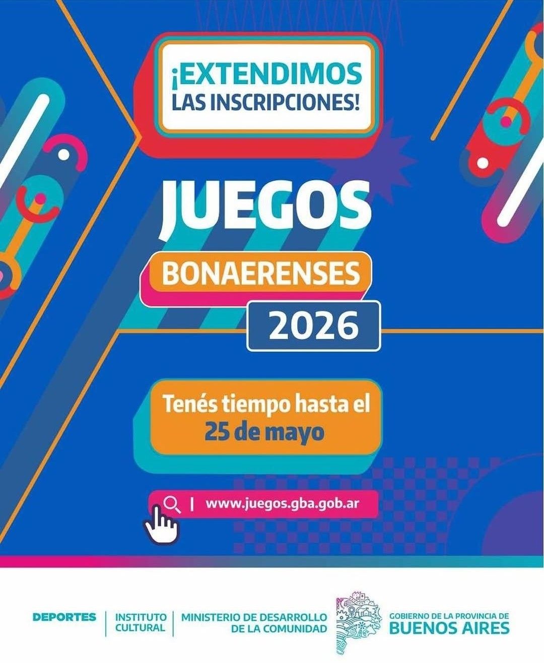 Juegos Bonaerenses 2026: ¡Se extendió la inscripción al torneo hasta el 25 de mayo!